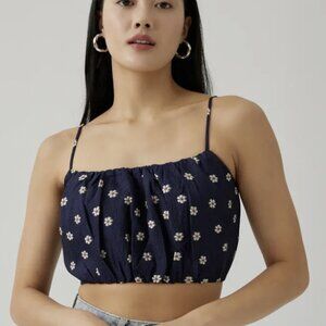 Love Bonito Ronette Elastic Jacquard Ruched Top Size MD